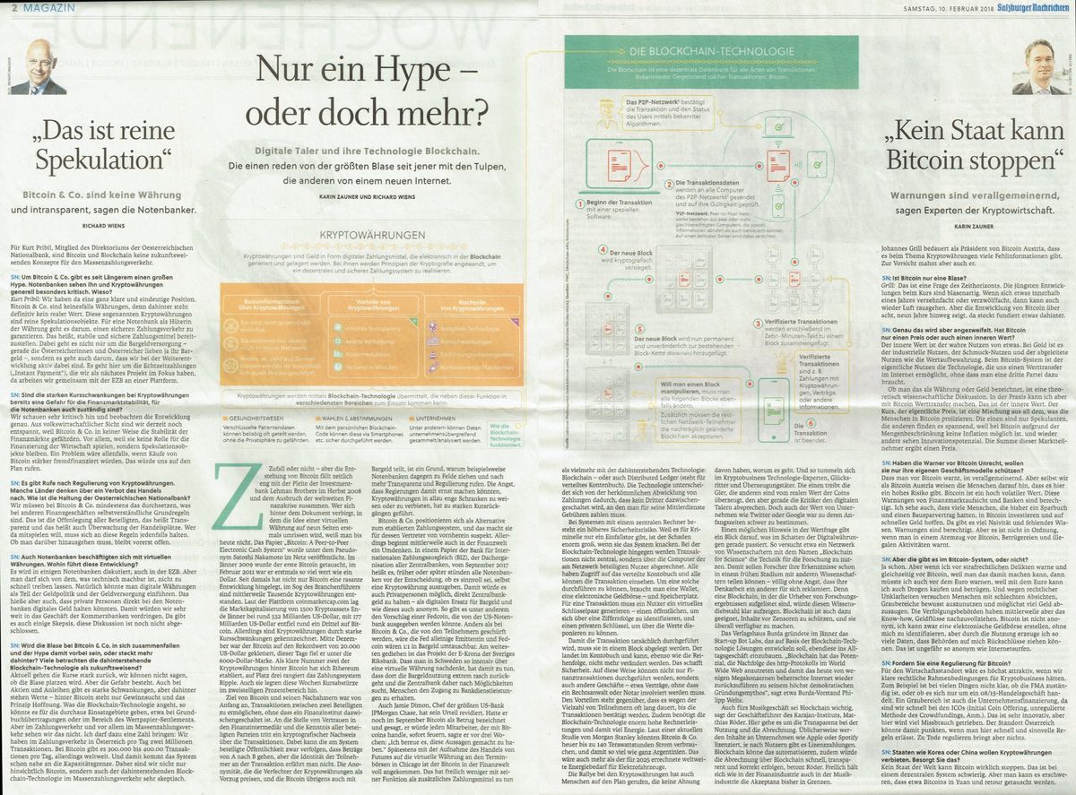 Salzburger Nachrichten "Nur ein Hype?" (2018)