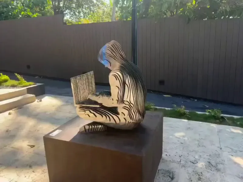 Satoshi sculpture at Bitcoin Beach in El Zonte.